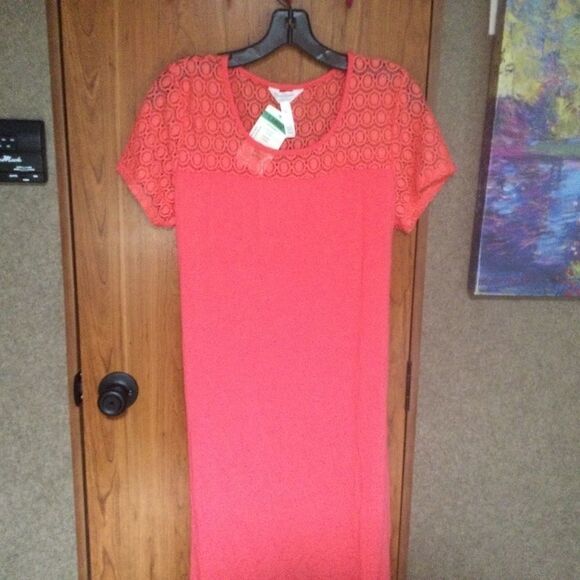NWT Three Seasons Maternity Dress Sz. L Coral - Picture 1 of 6